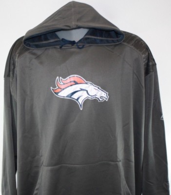 Mens NFL Majestic Therma Base Denver Broncos Armor II Grey Pullover Hoodie