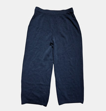 St John Collection Santana Knit Wide Leg Crop Pants Pull On Womens 10x24.5 Black