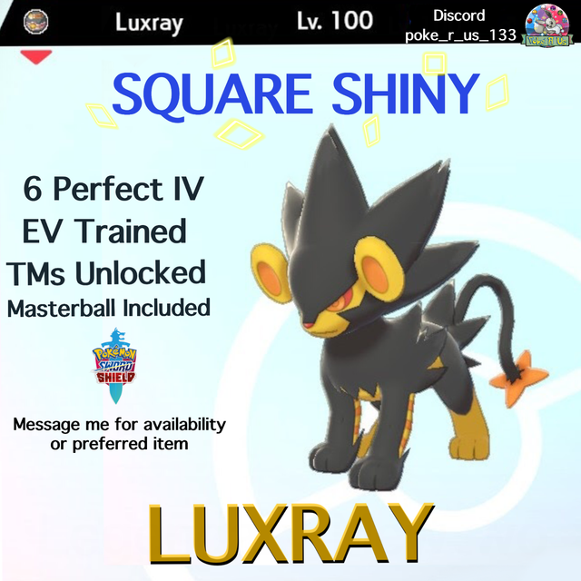 Ultra Shiny Battle Ready LuxrayPokemon Sword and Shield