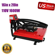 US Stock Heat Press 16x20 Slide Out Base Auto Open Clamshell T Shirt Heat Press