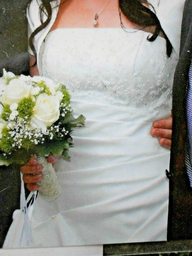 Brautkleid,Hochzeitskleid,elfenbeinweiß,Gr.38,Oberteil m.Straß bestickt+gereingt - Bild 4 von 6