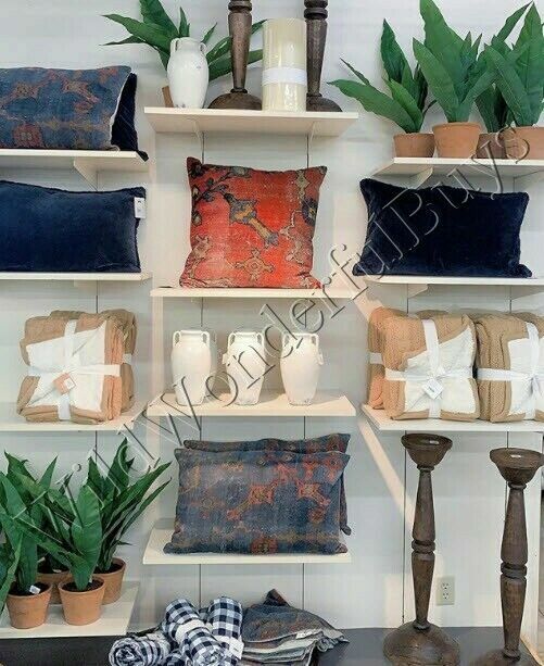 Pottery Barn Dara Persian Velvet Pillow Cover Red 22 sq Floral Rug