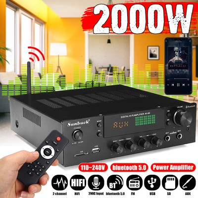400-2000W Verstärker Stereo Amplifier HIFI Digital Bluetooth FM USB Vollverstärk