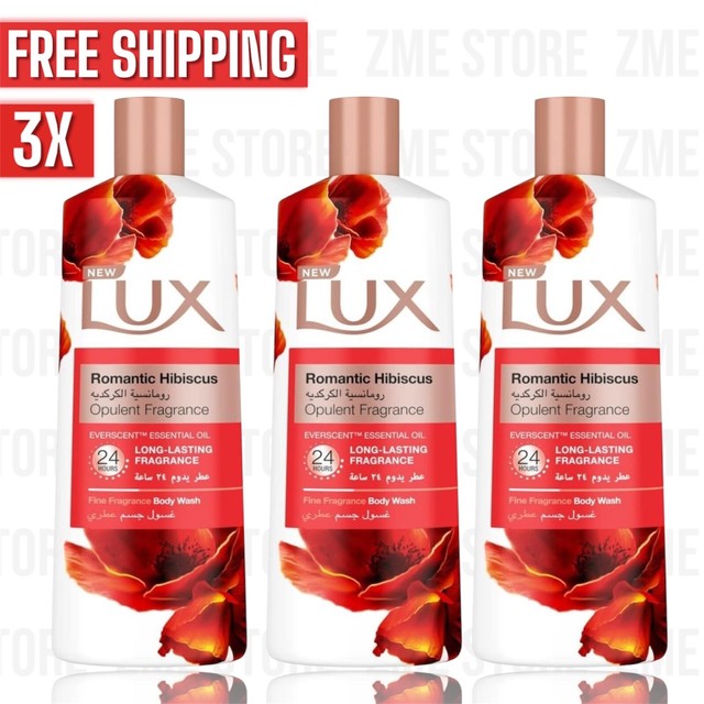 3X LUX OPULENT FRAGRANCE Romantic Hibiscus BATH BODY WASH SHOWER 500ml