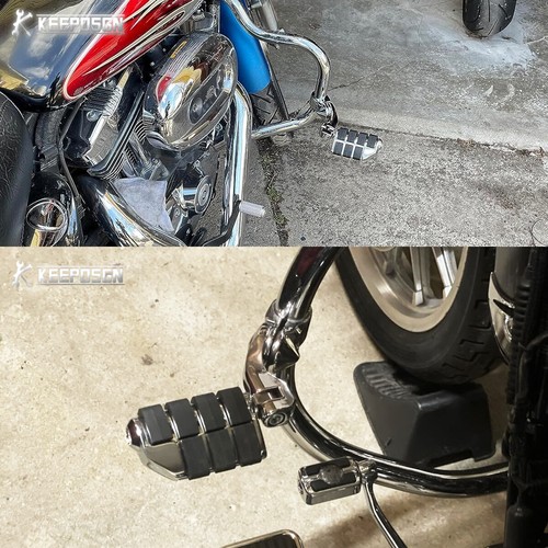 2x For Harley Sportster Softail Dyna 1-1/4" 32mm Highway Foot Pegs Short Angled - Picture 4 of 11