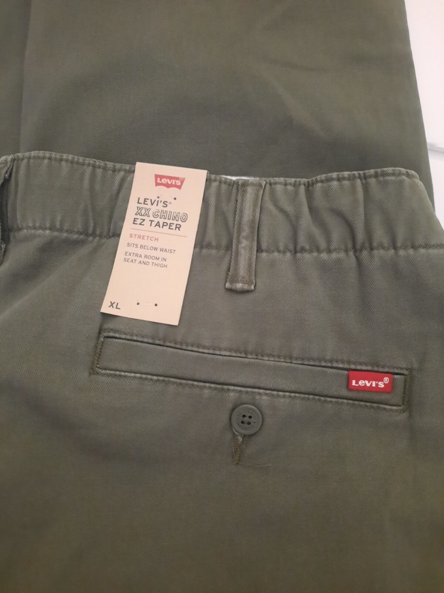 Levis XX Chino EZ Taper XL 40 30 Olive Green Pants Drawstring Mens 