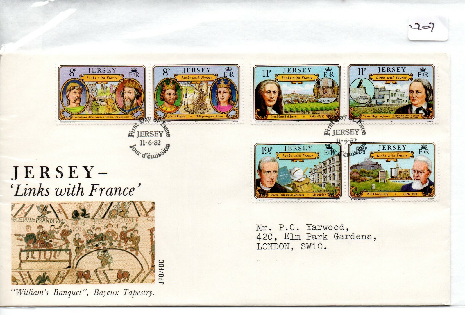 JERSEY FIRST DAY COVER FDC (2707) 1982 Jersey Links with