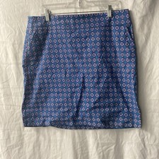 TALBOTS blue white black geometric straight skirt 14