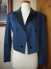 YSL YVES SAINT LAURENT VINTAGE rive gauche 1970'S TUXEDO PANT SUIT NAVY JACKET
