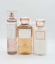 Bath & Body Works Pure Wonder Body Mist Shower Gel & Body Lotion Set of 3