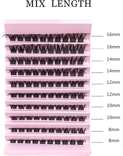 Lash Clusters, 100Pcs DIY Individual Eyelash Extenisons Natural Look D Curl Clus - Picture 3 of 12