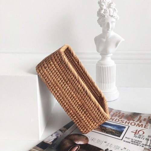Handwoven Rattan Wicker Basket Rectangular Storage Box Home Décor ,Set of 3 - Picture 5 of 11