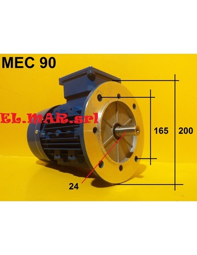 HP 3 KW 2,2 Mec 90 1400 Giri Motore Elettrico Trifase 400 V 4 Poli - Imagen 3 de 6
