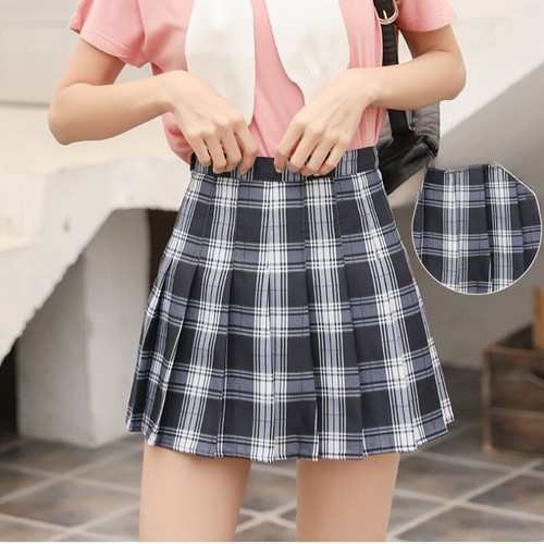 High Waist A-Line Short Skirt Women School Girls Pleated Mini Skirt Dancewear - Bild 26 von 30