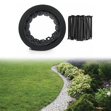 40mm high in GRAPHITE GRAY grass flexible edging for curves and circles/10m Lawn