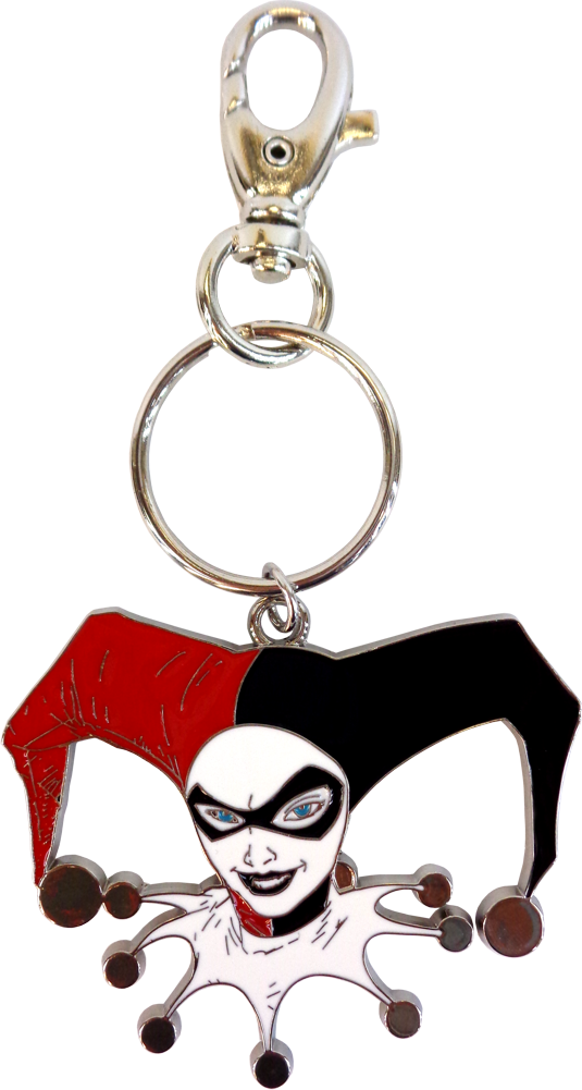 Keychain - Harley Quinn Face Shot Batman Joker METAL Fob Keyring
