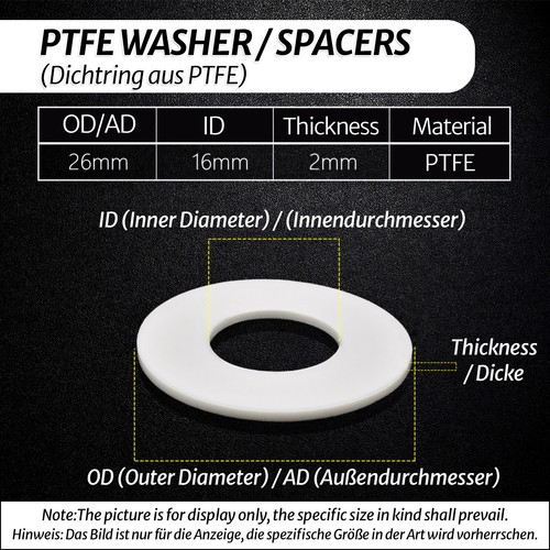 Dichtring PTFE hochresistent Flachdichtung PTFE-Dichtung Dichtung Druckluft - Picture 79 of 107