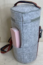 Pink Food Meal Thermos with Utensils + Carry Case Color Grey/Pink Multi Bowl