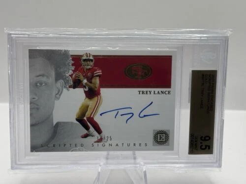 Trey Lance Auto BGS 9.5 Panini Encased Scripted Signatures Gold  17/25 