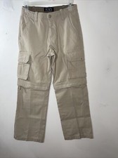 Boys Convertible Zip-Off Leg Cargo Pants/Shorts Khaki School Uniform Large 12