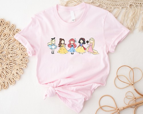 Watercolor Disney Princess Shirt, Disney Girls Trip Shirt, Colorful Disney - Picture 3 of 9