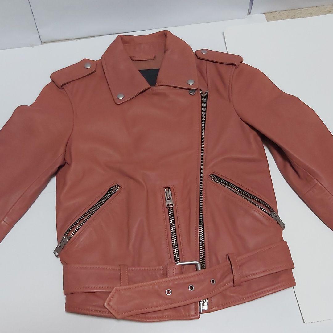 ALL SAINTS Riders Jacket unused outer sheep leather Dusty Peony