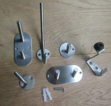 Modern Hat and coat hook single double robe hooks Matt Satin Stainless Steel 