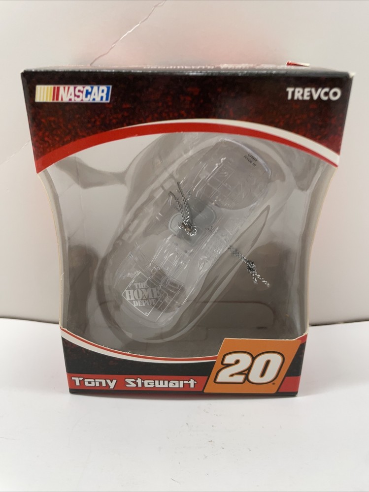 Tony Stewart #20 Home Depot Clear Racing Car Collectible NASCAR Ornament Trevco