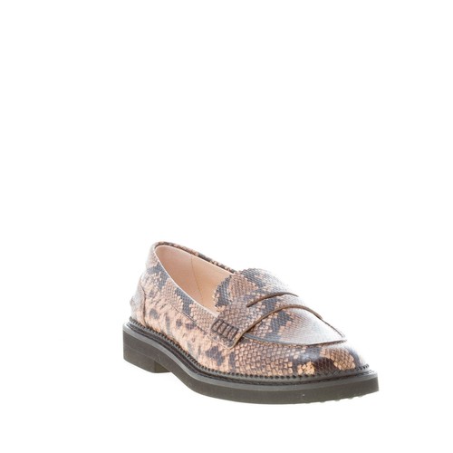 TOD'S damen schuhe helle argilla farbe python print leder college penny loafer - Bild 2 von 8