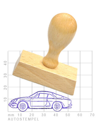 Renault Alpine A110 (seitliches Profil) Oldtimer als Autostempel -  rubberstamp