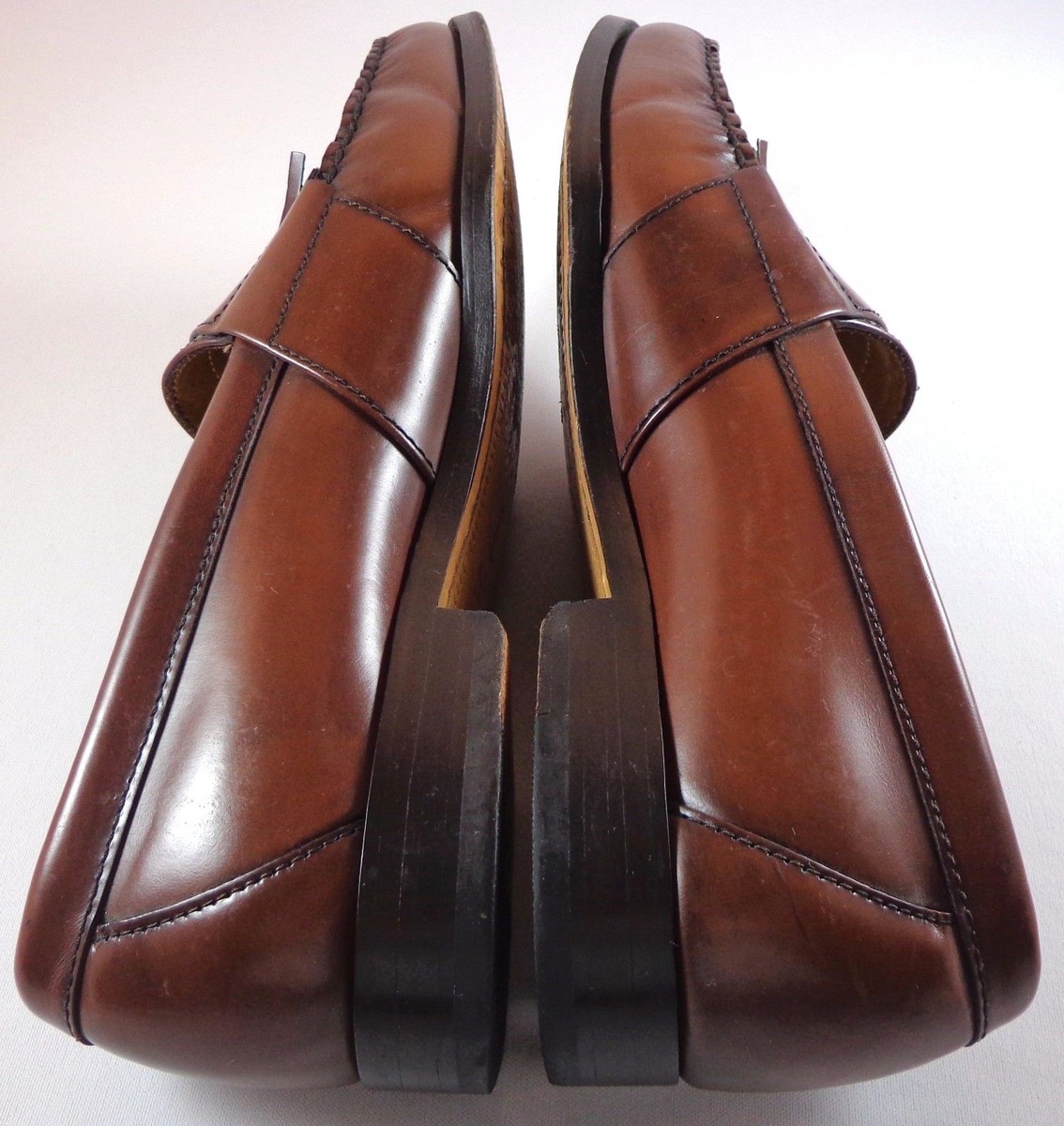 Cole Haan Loafer Mens Brown Leather Tassel Slip On Shoes  display picture 1