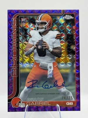 2025 Topps Chrome Dillon Gabriel Rookie Auto Purple Geometric #/75 Variation