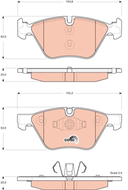 Brake Pads Set Front GDB1662 TRW 6771972 34116771972 23794 24096 Quality New