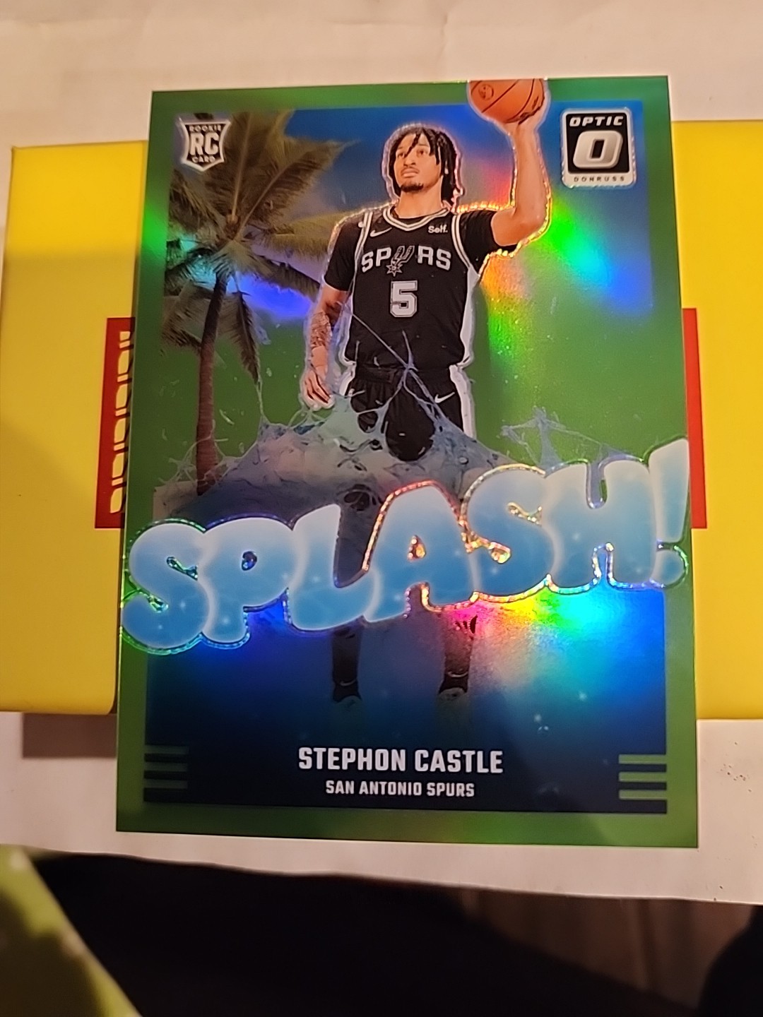 2024-25 Panini Optic Donruss Stephon Castle Splash Lime Green Prizm /199