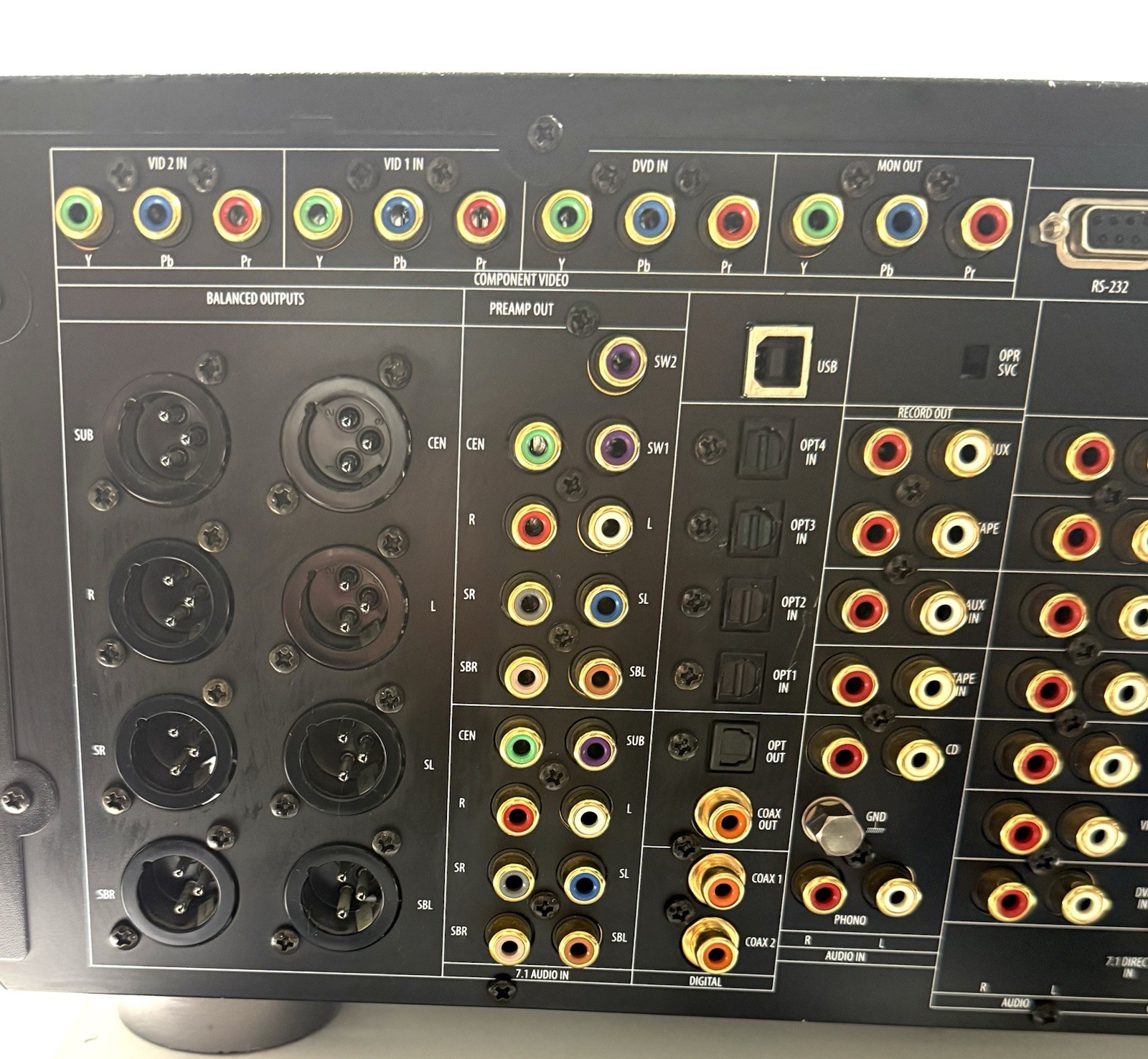 Outlaw 990 7.1 Channel Preamp Processor with DVI to HDMI adaptors