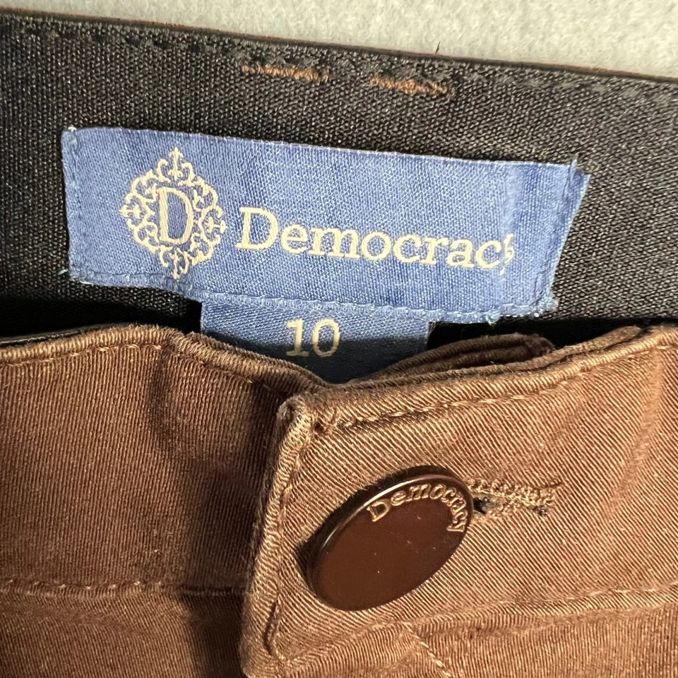 Джинсы Democracy Ab Solution прямые штанины размер 10 коричневые повседневные эластичные - Изображение 2 из 4