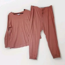 Company Store Pajama Set Women’s Jogger Pants Long Sleeve Top Soft Lounge Pink
