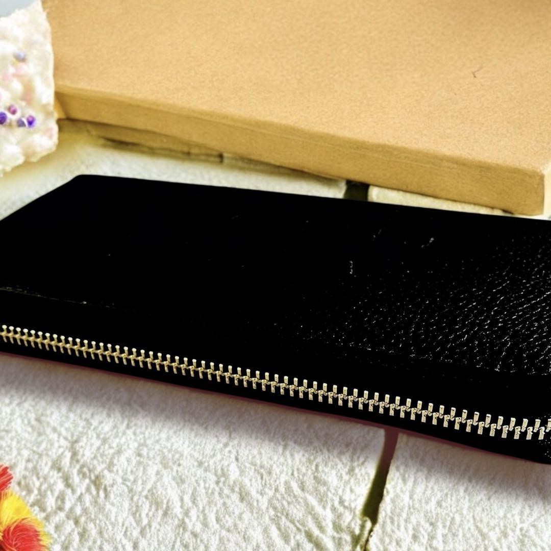 COACH Long Zip Around Wallet With Horse And Carriage C3548 Black