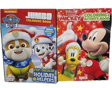 Lot Of 2 Jumbo Coloring Books Disney Junior Mickey, Nickelodeon Paw Patrol New
