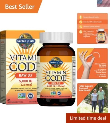 Vitamin D3 5000 IU with Chlorella & Probiotics - Digestive Wellness, 60 Capsules