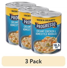 3 Pack Progresso Creamy Chicken Noodle Soup, Rich Hearty Canned 18.5oz
