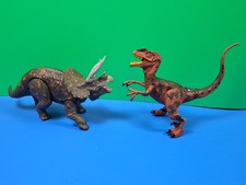 Kid Galaxy Dinosaurs Triceratops  Deinonychus Raptor Action Figure Toy Lot