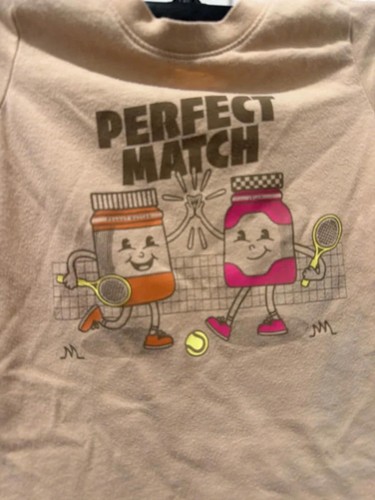 Cute 'Perfect Match' Peanut Butter & Jelly Graphic T-Shirt