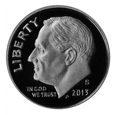 2013 -S Roosevelt Dime Proof 90% Silver Gem Deep Cameo US Coin