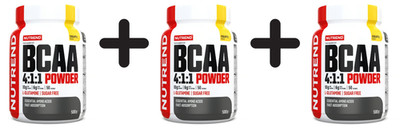 3 x Nutrend BCAA 4:1:1 Powder, Pineapple - 500g (49,97 EUR/kg)