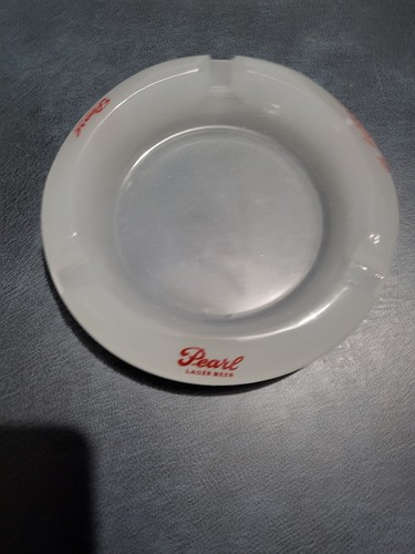 "Cenicero vintage de perlas Lager cerveza vidrio blanco opaco 4,25""" - Imagen 3 de 5