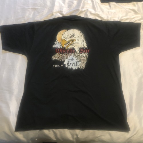 Vintage 90’s Biker Bar Wheelie Bar And Grill Pool League T-Shirt Size XL New