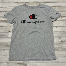Champion Authentic Athletic wear Gray Short Sleeve Logo T-Shirt Youth M Large