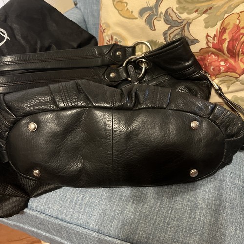 B. Makowsky Black Leather Hobo Shoulder Bag With Matching Wallet EUC - Picture 4 of 17