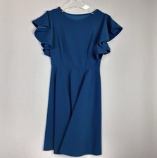 Shein Dress Womens Small Blue A Line Flutter Sleeve Round Neck